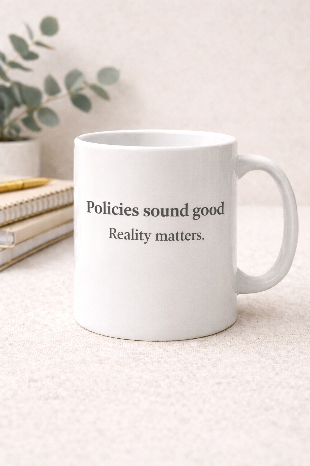 Policies Sound Good, Reality Matters - HR Truth Mug