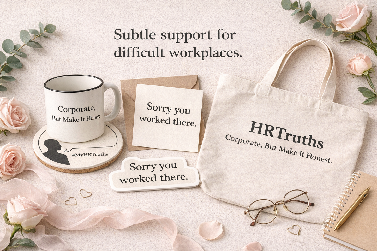 Solidarity Workplace Survivor Gift Set with Mug, Tote & Coaster